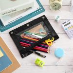 Marspark 30 Packs Pencil Pouch 3 Ring Binder Pen Pouch Cloth Pencil Pouches Zipper Pencil Case Bag with Clear Window for School Office Writing Supplies - Image 6